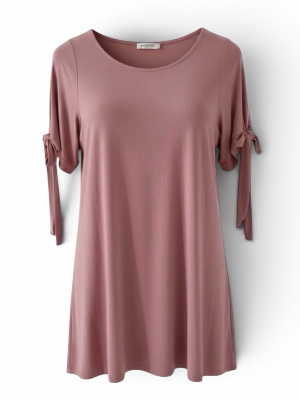 NEW B-Sharp Mauve Pink Scoop Neck Short Tie Sleeve T-Shirt Size Small